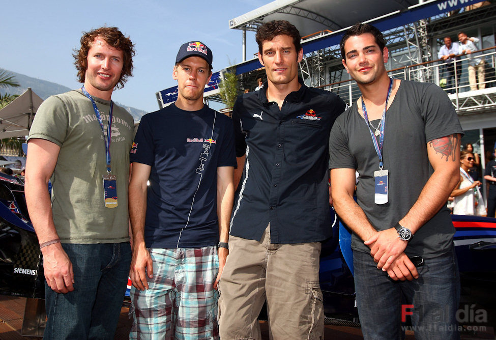 James Blunt, Vettel, Webber y Jesse Metcalfe