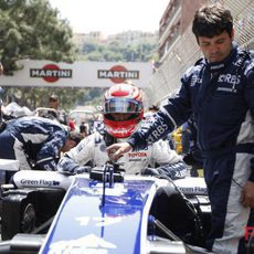 Nakajima en la parrilla de salida