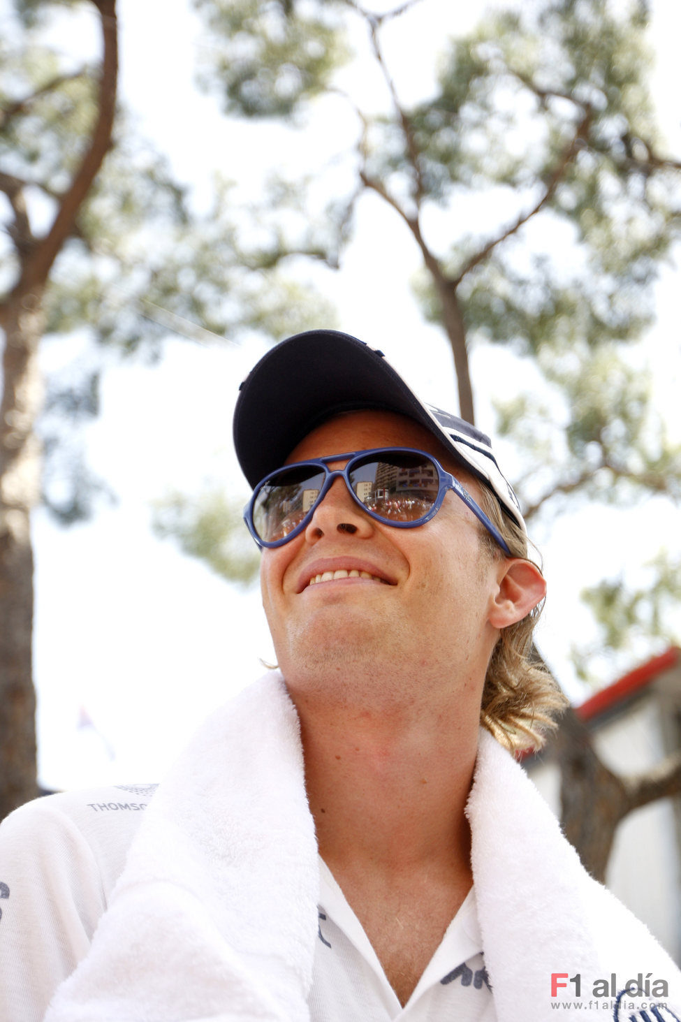 Rosberg llega al circuito