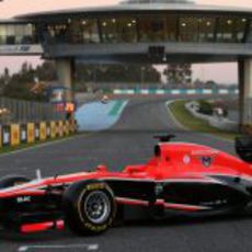 El Marussia MR02 de 2013 fue presentado en el Circuito de Jerez