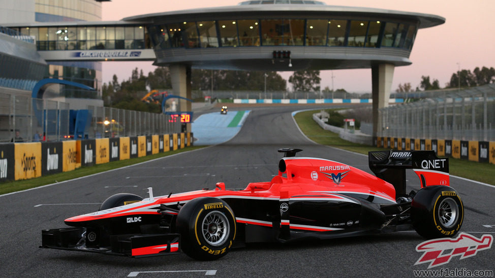 El Marussia MR02 de 2013 fue presentado en el Circuito de Jerez