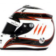 Vista lateral del casco de Max Chilton