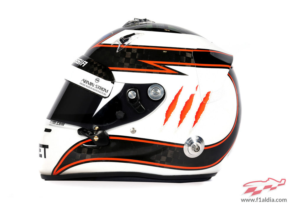 Vista lateral del casco de Max Chilton