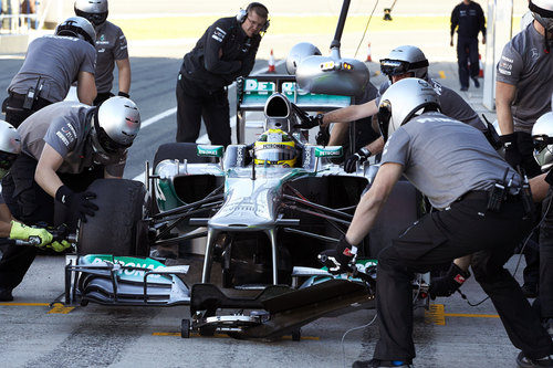 Cambio de neumáticos de Nico Rosberg