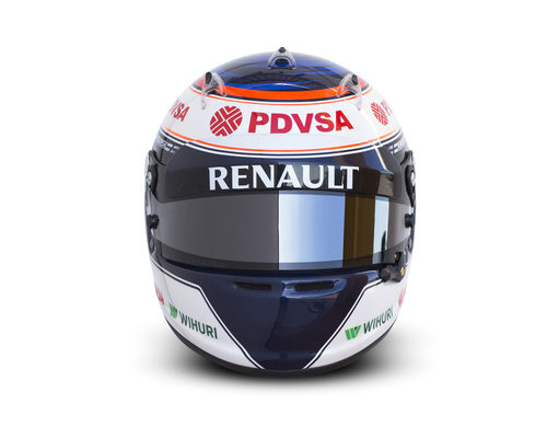 Vista frontal del casco de Valtteri Bottas