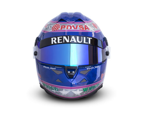 Vista frontal del casco de Susie Wolff