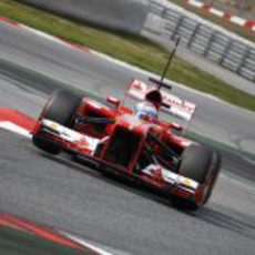 Fernando Alonso rueda en Montmeló con el nuevo F138