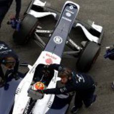 Decoración blanquiazul del FW35