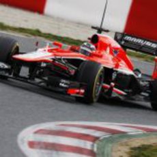 Max Chilton rueda en Montmeló