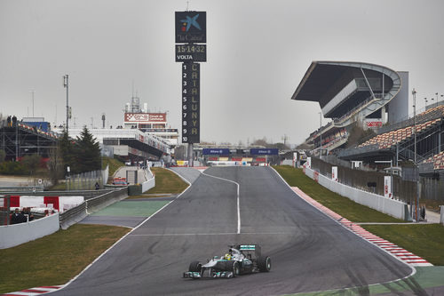 Nico Rosberg rodando en Montmeló