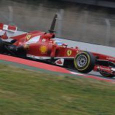 Fernando Alonso, rodando en Montmeló