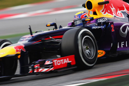 Mark Webber con el RB9 en Montmeló