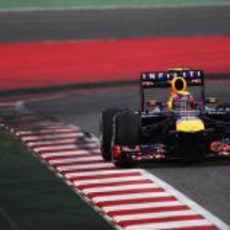 Mark Webber en el tercer sector de Montmeló