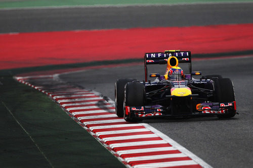 Mark Webber en el tercer sector de Montmeló