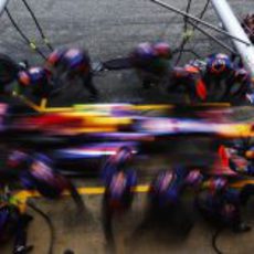 Pit stop para el equipo Red Bull