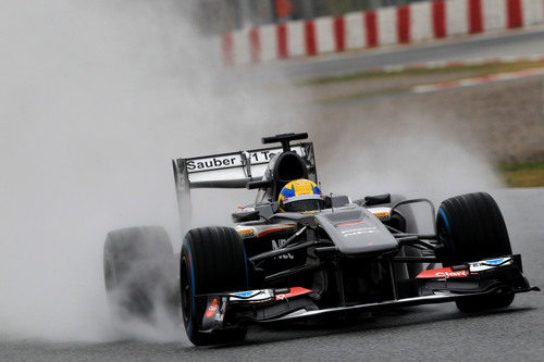 El Sauber C32 pilotado por Esteban Gutiérrez