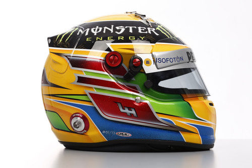 Lateral del casco de Lewis Hamilton