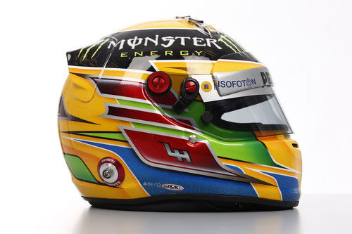 Lateral del casco de Lewis Hamilton
