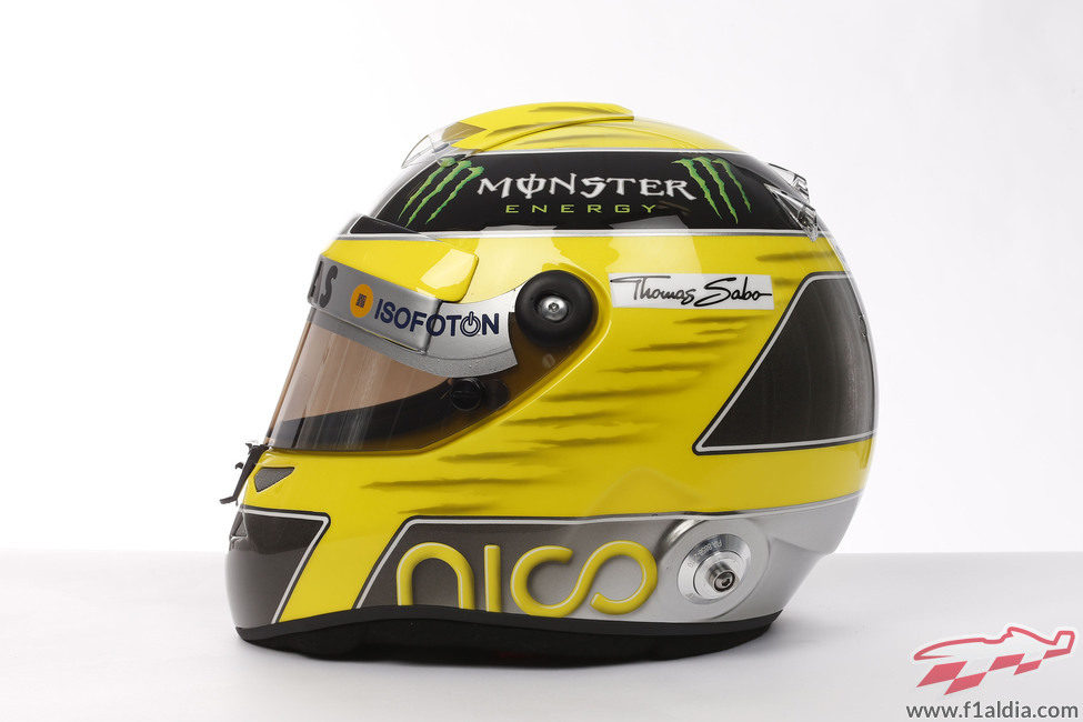 Lateral del casco de Nico Rosberg