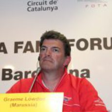 Graeme Lowdon fue el más bromista de los invitados al FOTA Fans' Forum