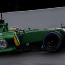 Charles Pic con neumáticos de lluvia extrema en Montmeló