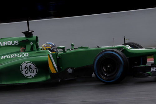 Charles Pic con neumáticos de lluvia extrema en Montmeló