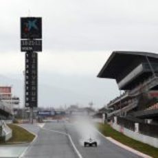 Lluvia en la primera jornada de test en el Circuit de Catalunya