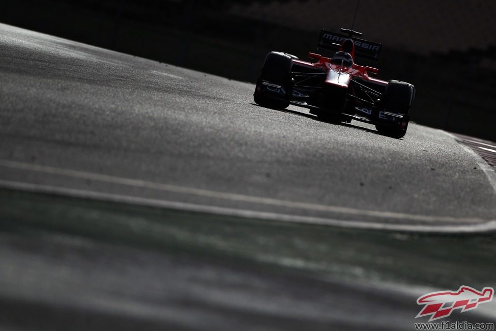 El Marussia de Max Chilton durante los test de Barcelona