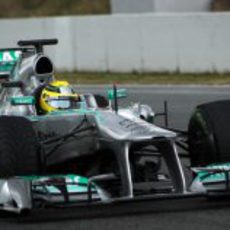 Nico Rosberg se encargó de pilotar el W04 el segundo día de test