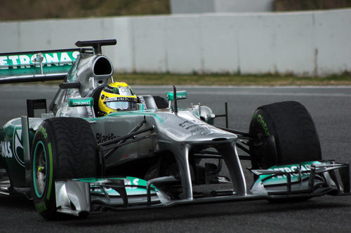 Nico Rosberg se encargó de pilotar el W04 el segundo día de test