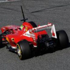 La trasera del Ferrari de Felipe Massa en los test de Barcelona