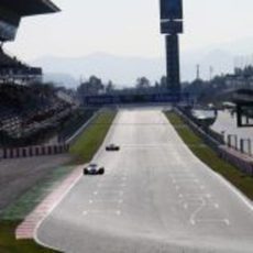 Desnivel en la recta del Circuit de Catalunya