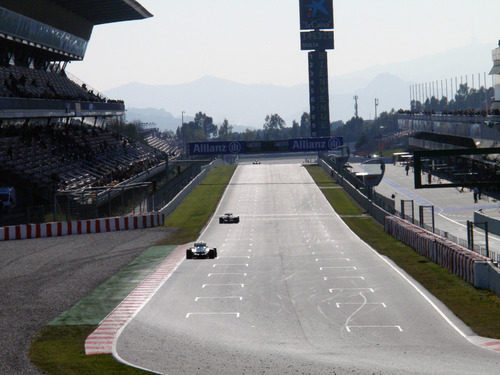 Desnivel en la recta del Circuit de Catalunya