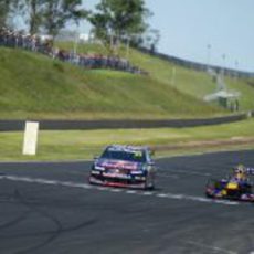 Casey Stoner, Jaimie Whincup y Mark Webber