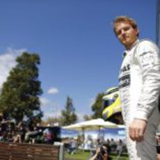 Nico Rosberg en la zona de fotógrafos