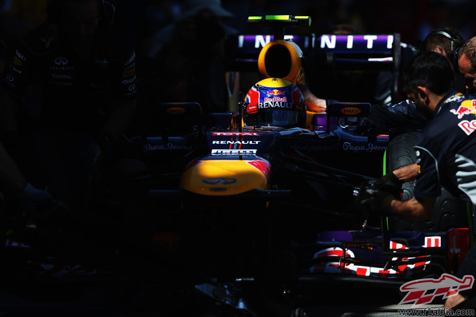 Mark Webber con el RB9 en Australia