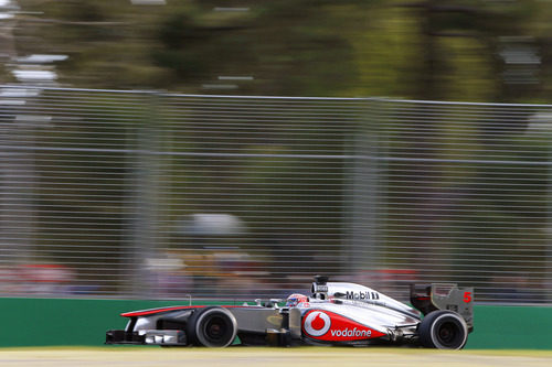 El MP4-28 de Jenson Button no empezó bien el año