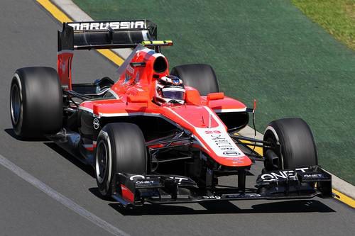 Max Chilton rueda con el MR02 en los Libres 1 del GP de Australia 2013