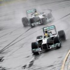 Lewis Hamilton y Nico Rosberg en la Q1 de Australia