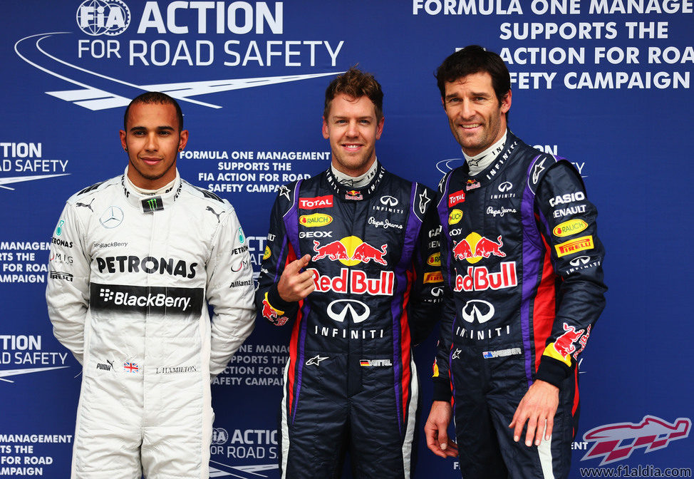 Vettel, Webber y Hamilton, los más rápidos en la primera Q3 del año