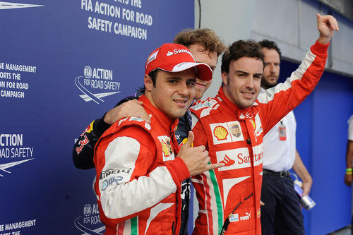 Los dos pilotos de Ferrari, bien posicionados para el GP de Malasia 2013
