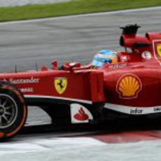 Fernando Alonso rueda en los Libres 3 del GP de Malasia 2013