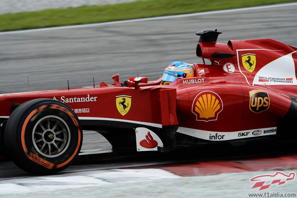 Fernando Alonso rueda en los Libres 3 del GP de Malasia 2013
