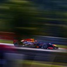 Mark Webber trata de marcar un buen tiempo con su RB9