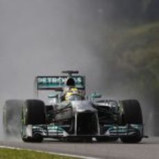 Nico Rosberg en la lluvia de la Q3 de Malasia