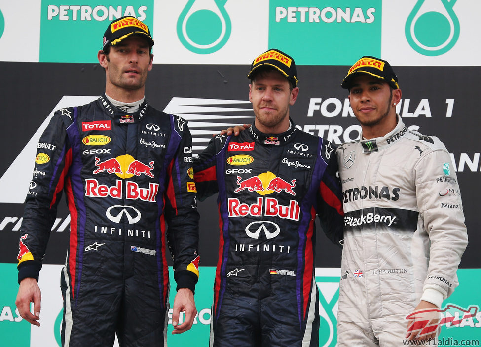 Caras largas en el podio del Gran Premio de Malasia 2013