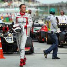 Max Chilton en el Parque Cerrado