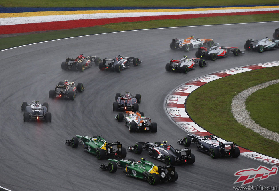Parte trasera de la parrilla en el Gran Premio de Malasia 2013