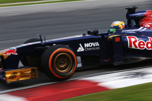 Jean-Eric Vergne rueda en el Gran Premio de Malasia