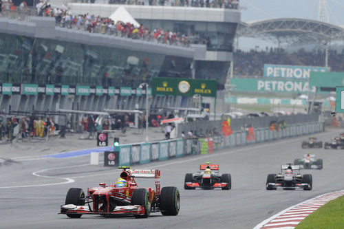 Felipe Massa a final de recta en Sepang